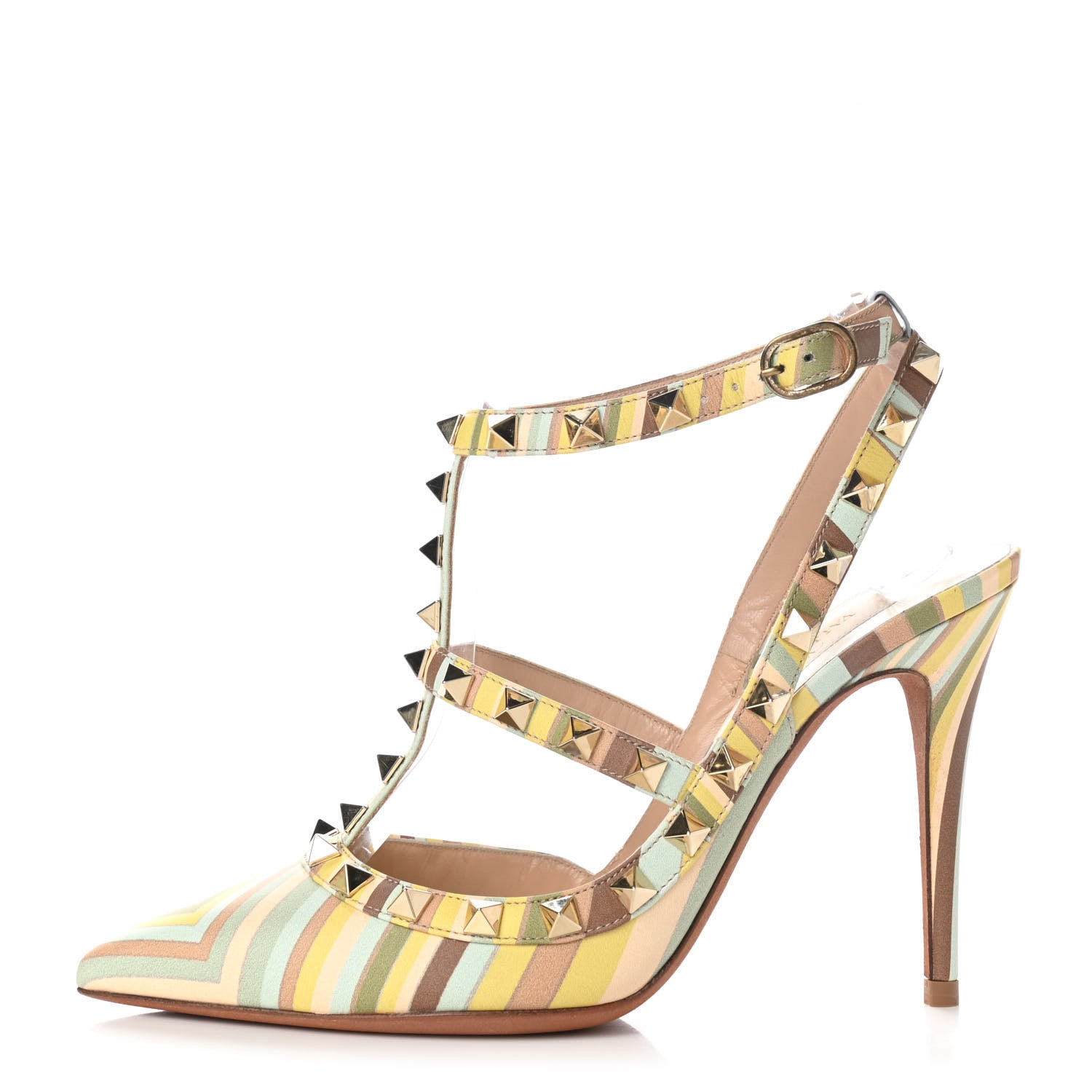 Valentino Garavani Nappa Native Couture 1975 Rockstud Ankle Strap Pumps 36 Multicolor 1 of 8