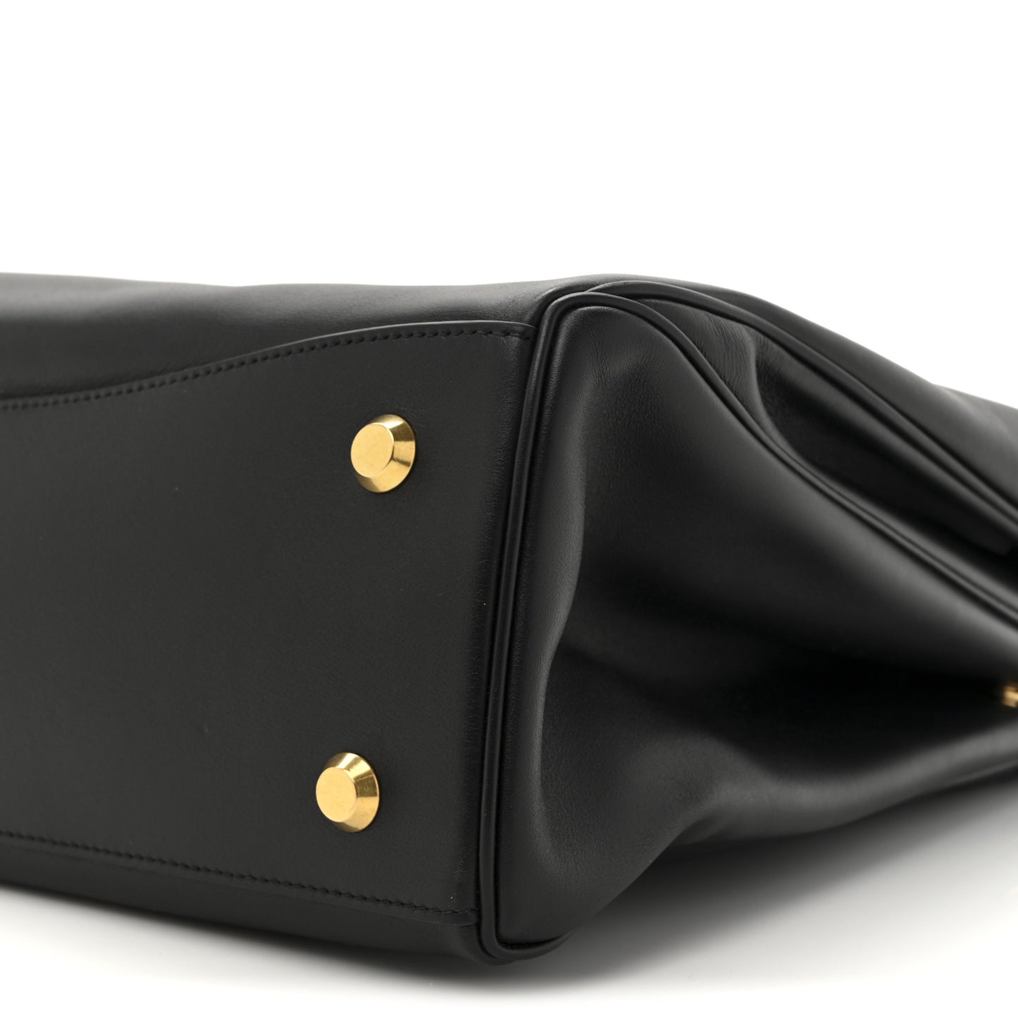 Smooth Calfskin Large Rodeo Top Handle Handbag Black