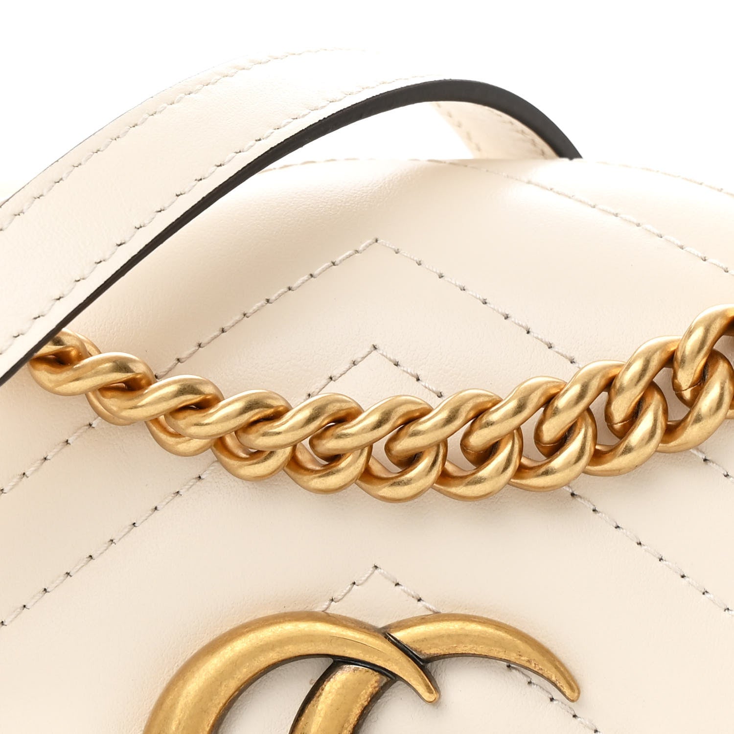 Gucci Calfskin Matelasse Mini GG Marmont Shoulder Bag White 8 of 13