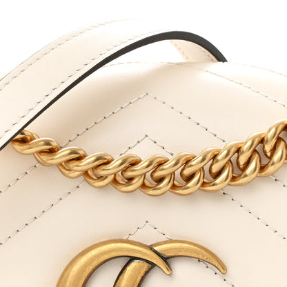 Gucci Calfskin Matelasse Mini GG Marmont Shoulder Bag White 8 of 13