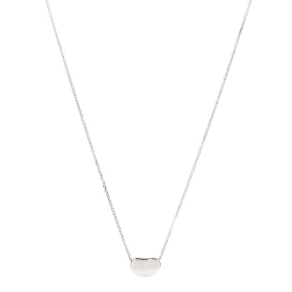 Tiffany Sterling Silver 12mm Elsa Peretti Bean Pendant Necklace 1 of 6