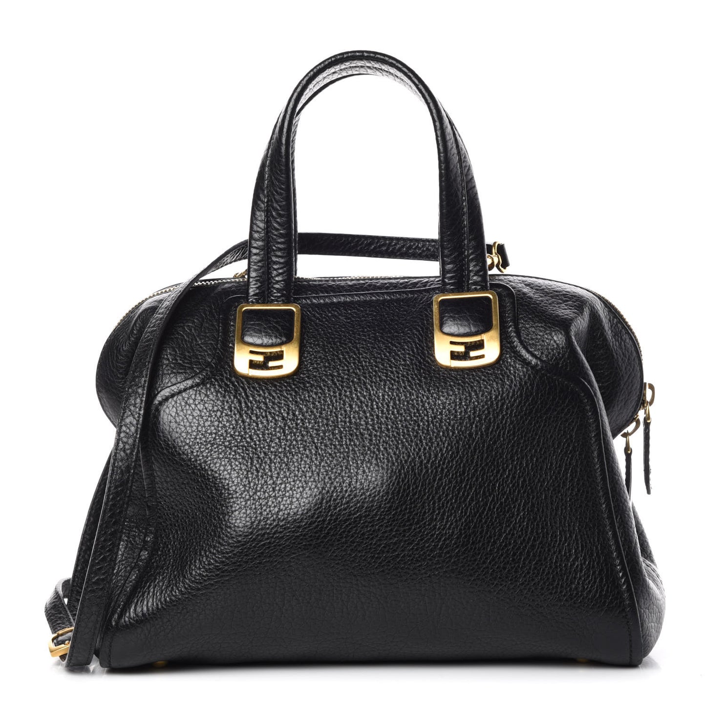 Pebbled Calfskin Small Chameleon Tote Black