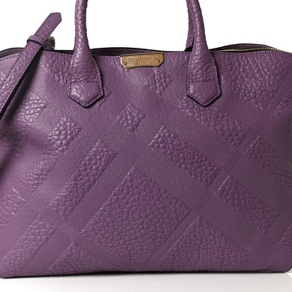 Burberry Heritage Grain Check Embossed Medium Dewsbury Tote Purple 8 of 12
