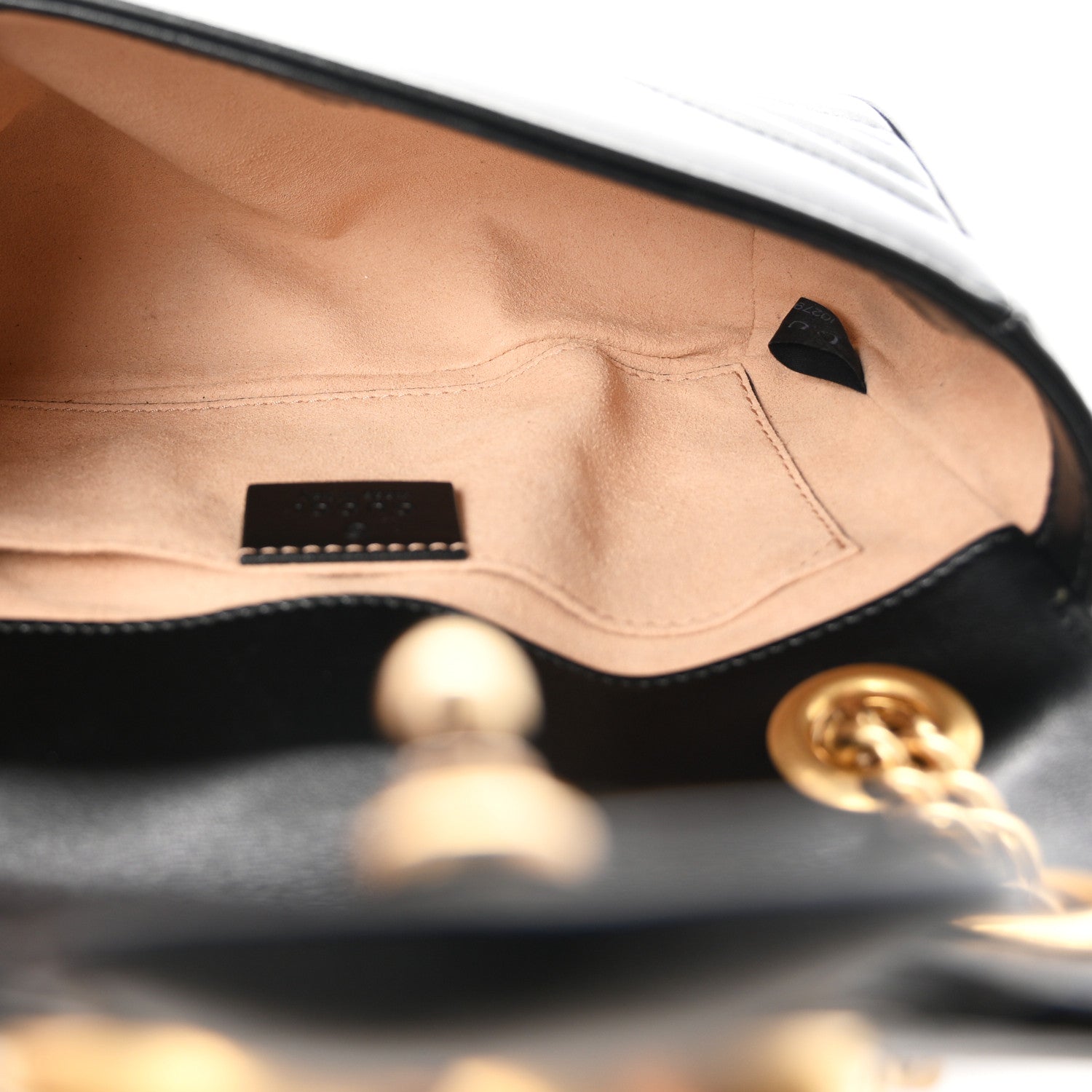 Gucci Calfskin Matelasse Mini GG Marmont Shoulder Bag Black 4 of 9