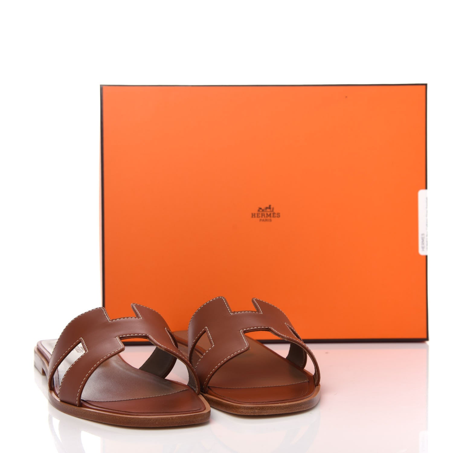 Hermes Box Calfskin Oran Sandals 40.5 Gold 11 of 11