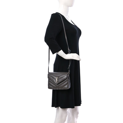 Saint Laurent Calfskin Y Quilted Monogram Toy Loulou Crossbody Bag Earth 2 of 10