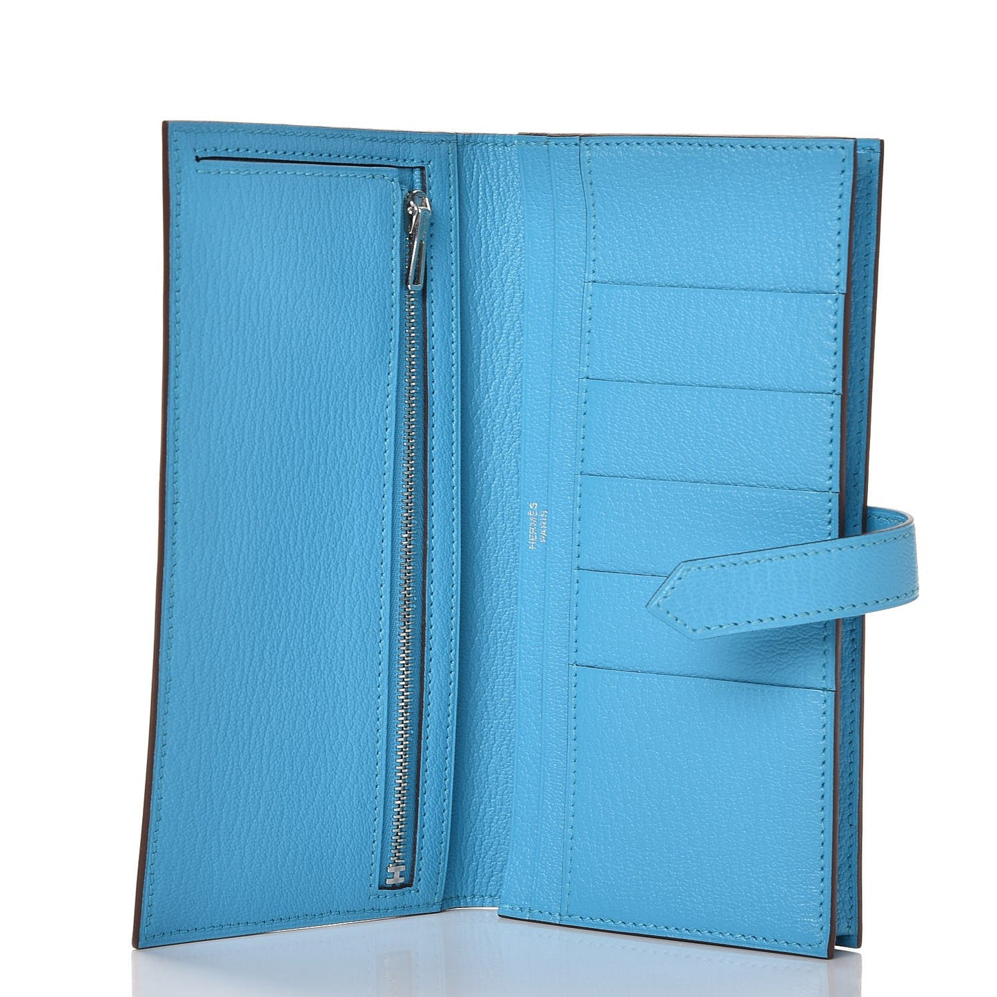 Chevre Mysore Bearn Gusset Wallet Bleu Azteque