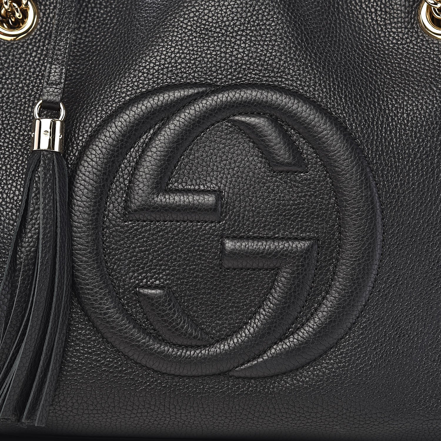 Gucci Pebbled Calfskin Medium Soho Chain Shoulder Bag Black 13 of 13