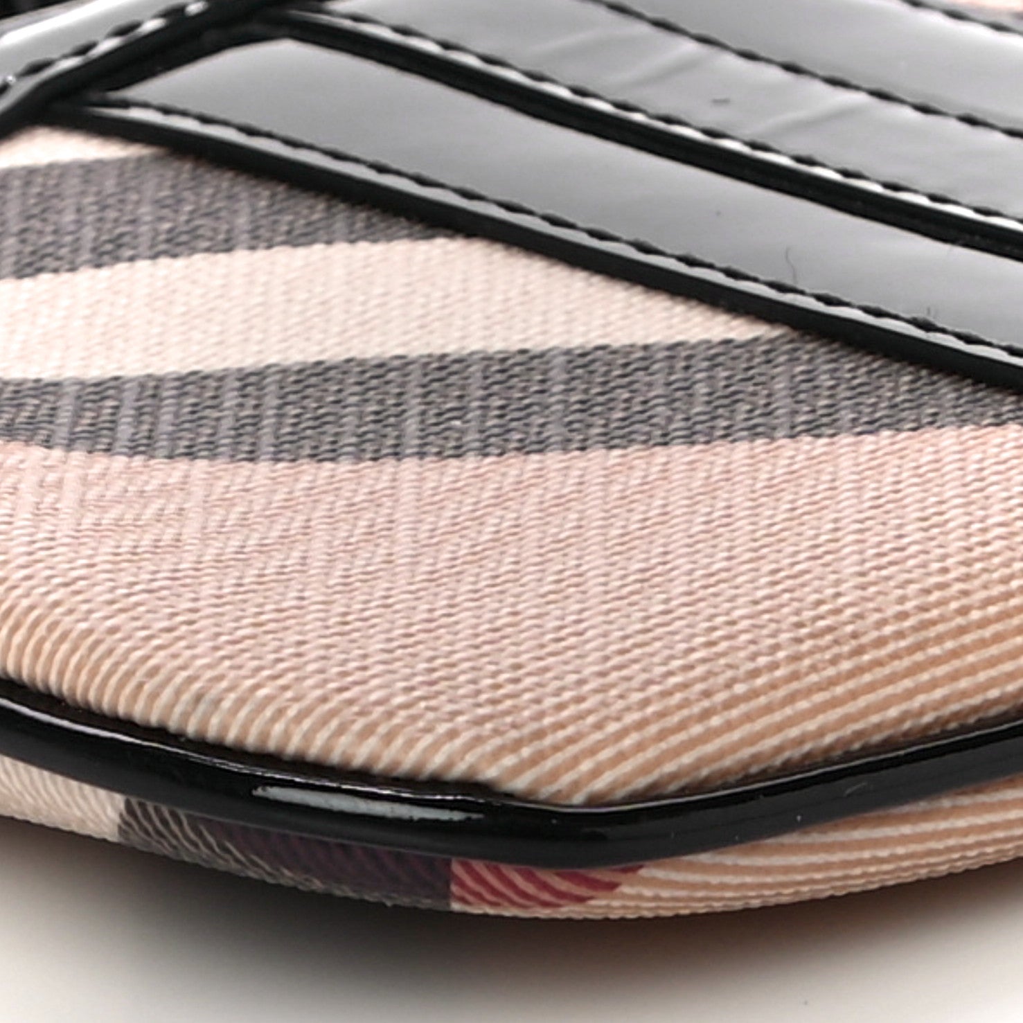 Burberry Patent Nova Check Wristlet Pouch Black 8 of 10