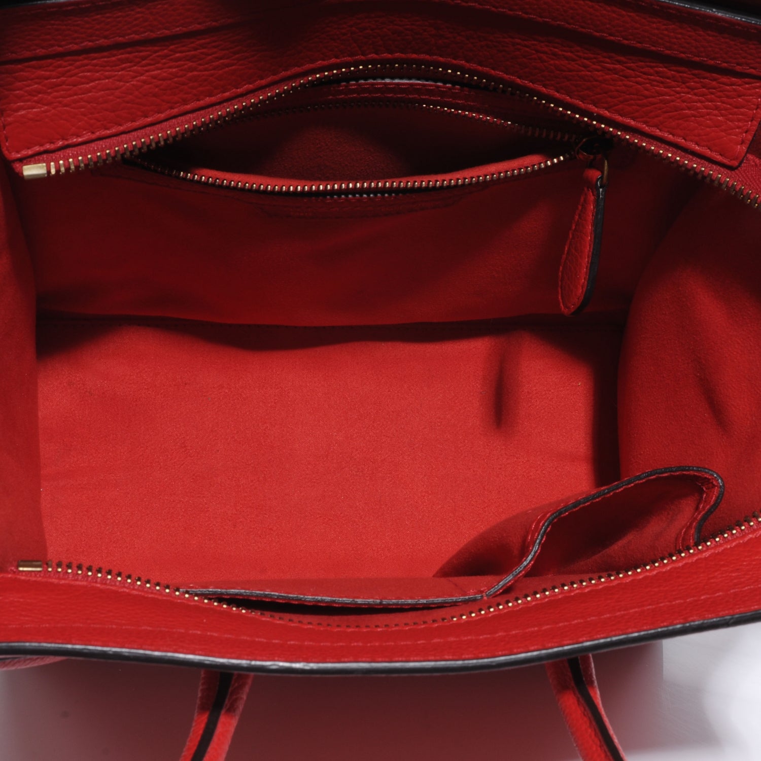 Celine Drummed Leather Micro Luggage Coquelicot 6 of 8