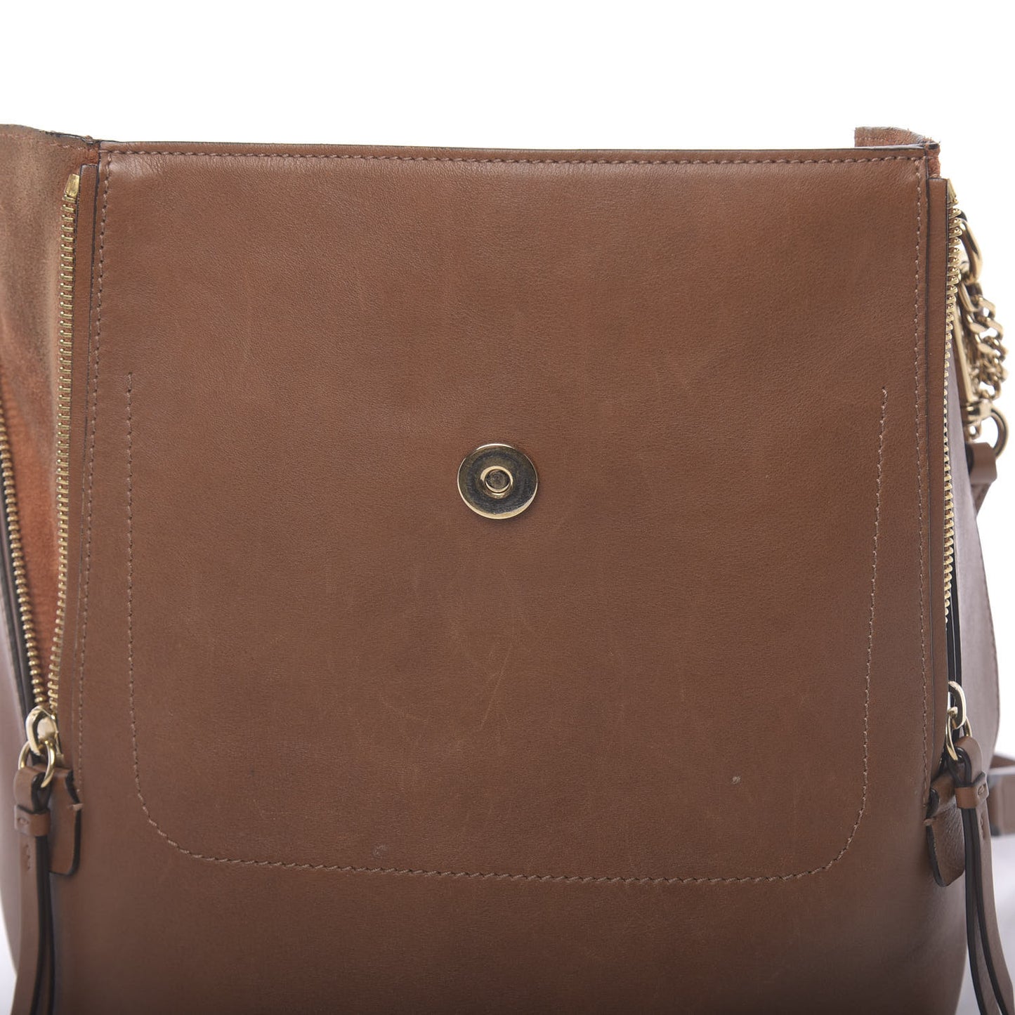 Suede Calfskin Medium Faye Backpack Tan