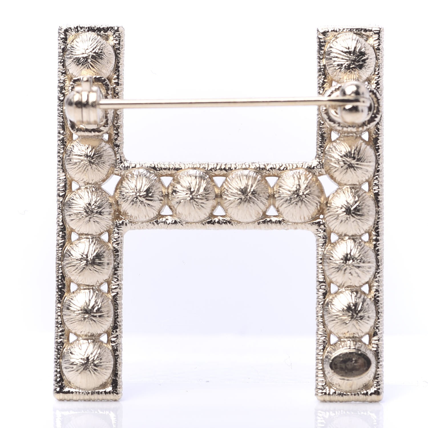 Chanel Crystal Cha-Nel Logo Brooch Set Gold 4 of 10