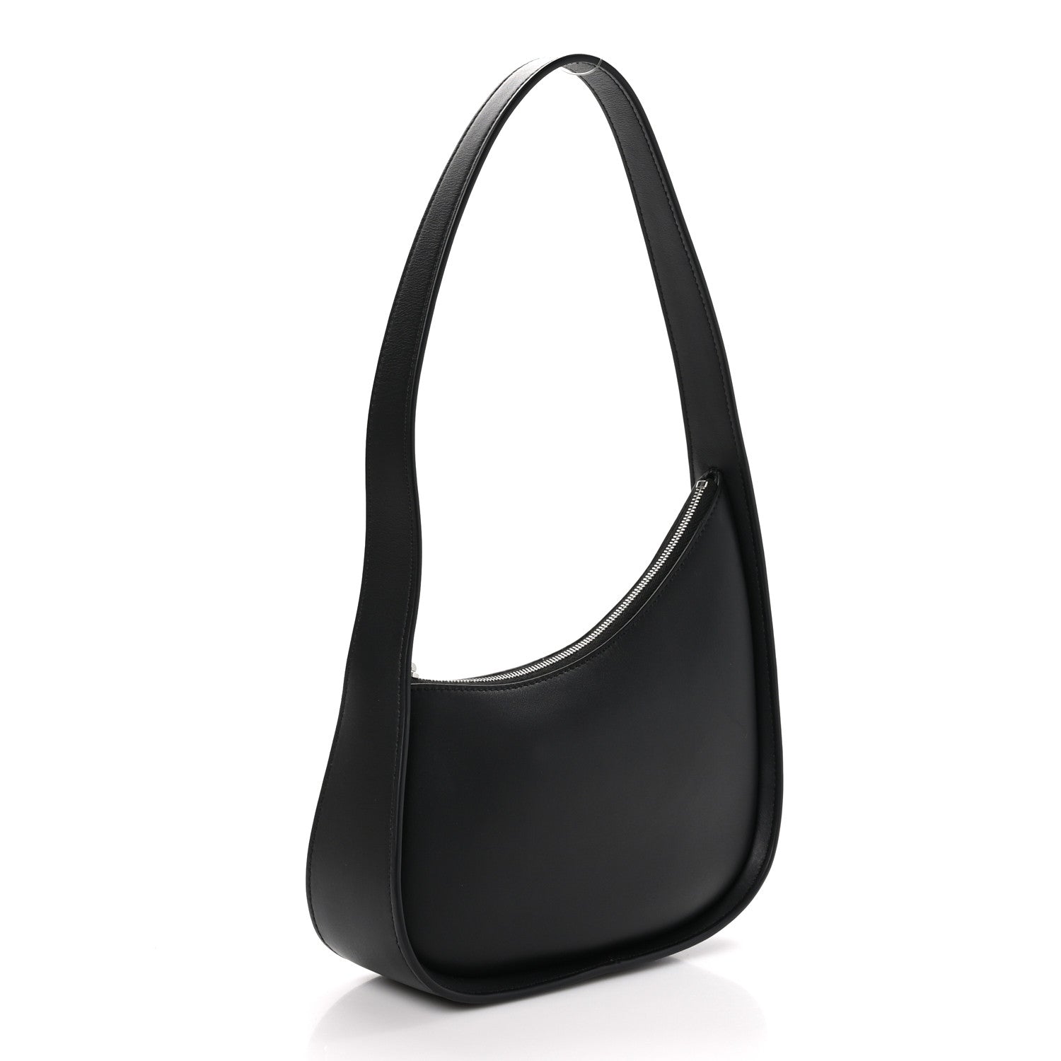 The Row Smooth Calfskin Half Moon Shoulder Bag Black 3 of 9
