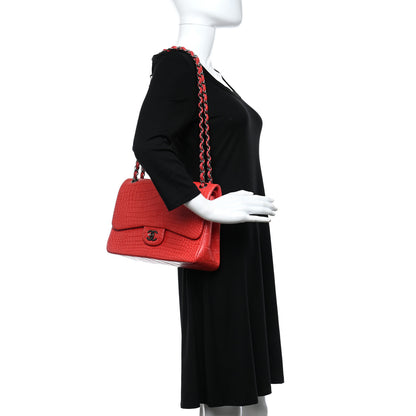 Chanel Alligator Jumbo Double Flap Red 2 of 10