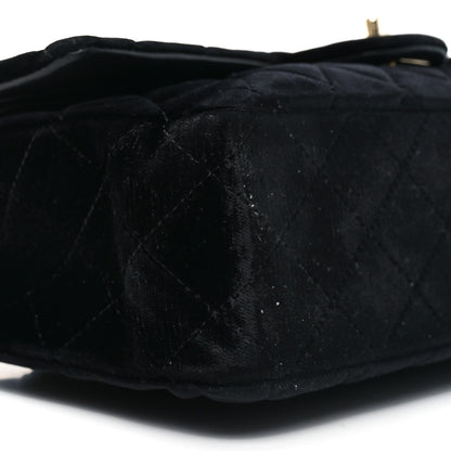 Chanel Velvet Quilted Medium Double Flap Black 8 of 9