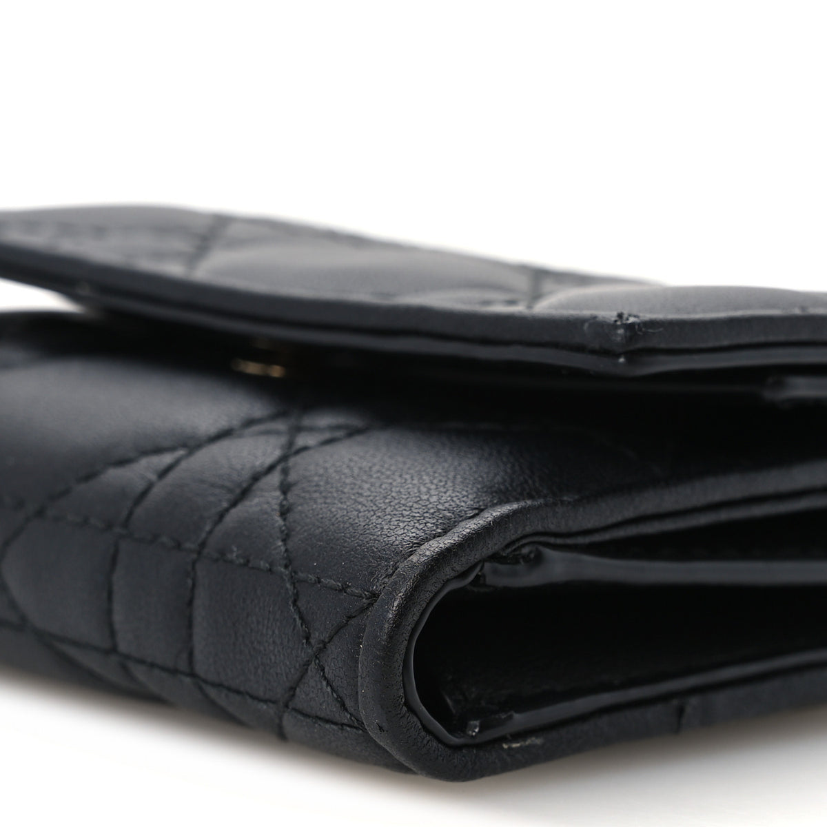 Christian Dior Lambskin Cannage Lady Dior Lotus Wallet Black 12 of 13