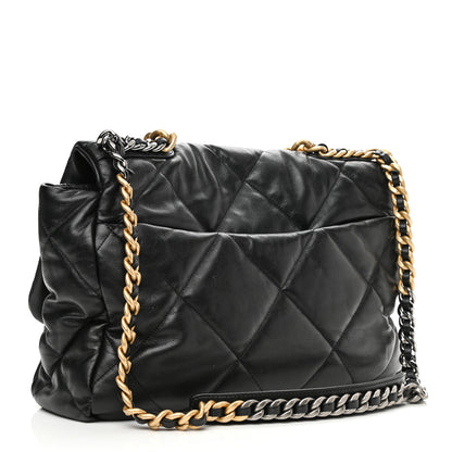 Chanel Goatskin Quilted Maxi Chanel 19 Flap Black 3 of 12