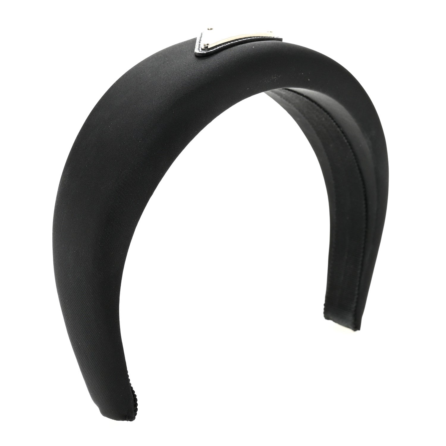 Prada Re-Nylon Metal Triangle Logo Headband Black 3 of 6