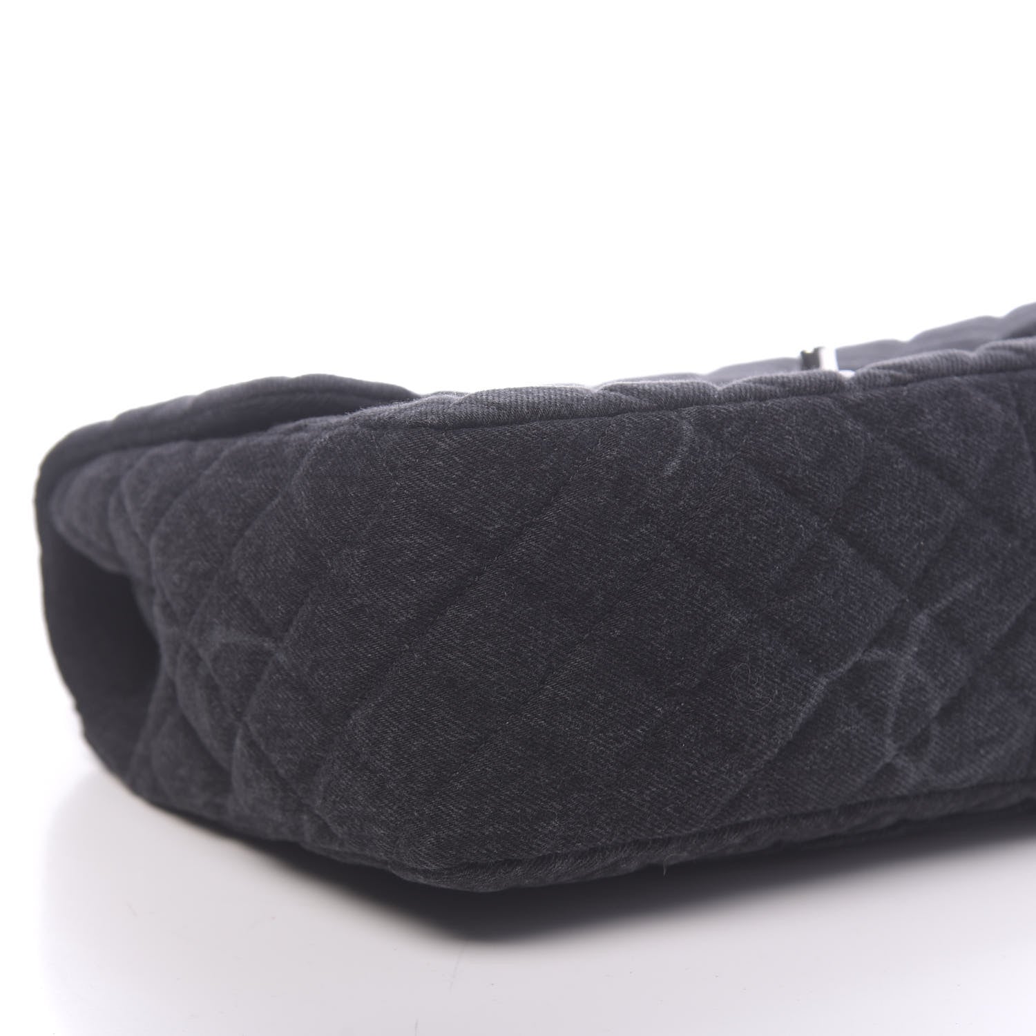 Chanel Denim Quilted CC Print Jumbo Single Flap Black 8 of 11