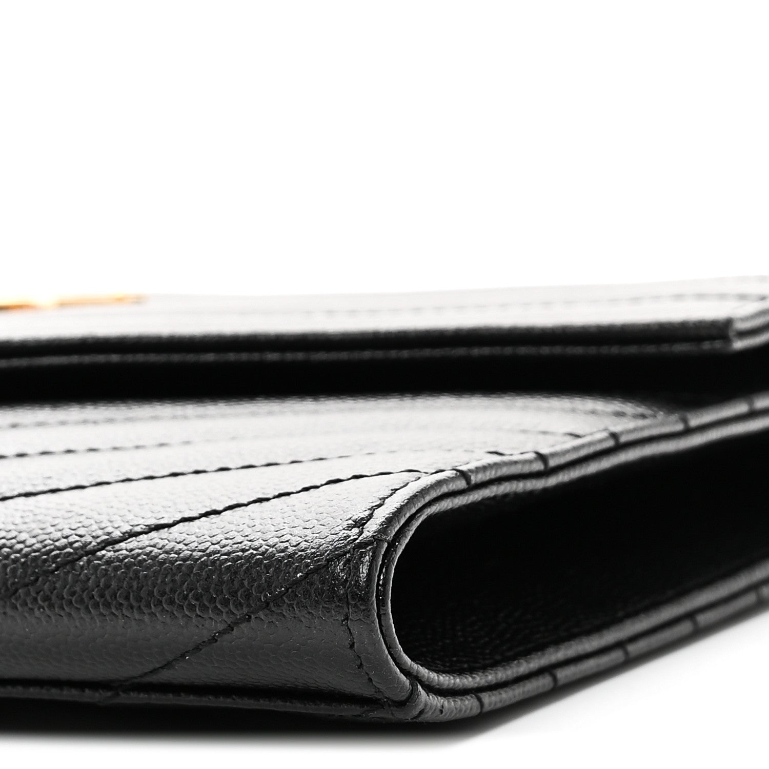 Saint Laurent Grain De Poudre Matelasse Chevron Monogram Envelope Clutch Black 10 of 10