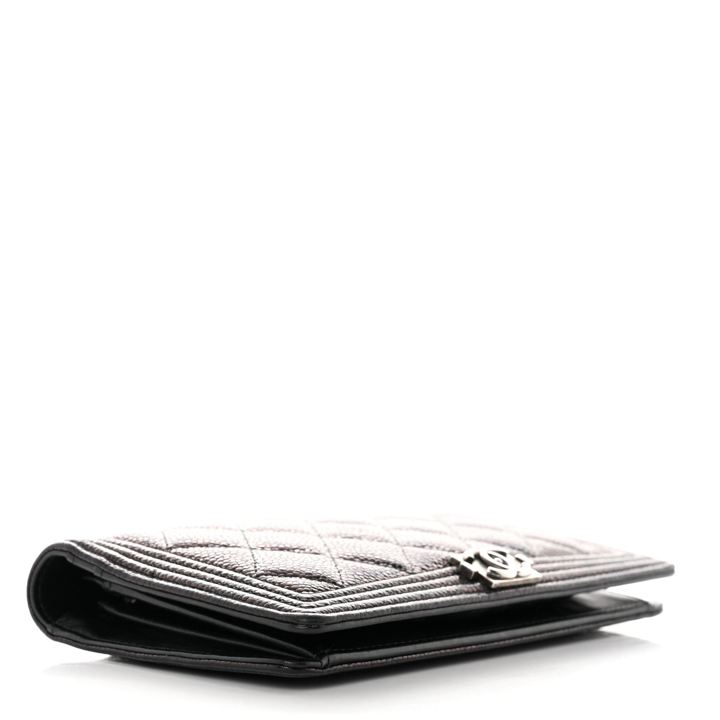 Caviar Quilted Boy Yen Wallet Black