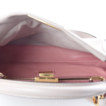 Fendi Vitello Seta Shiny Nappa Medium Peekaboo Iconic Satchel Grigio Polvere Bois de Rose 5 of 8