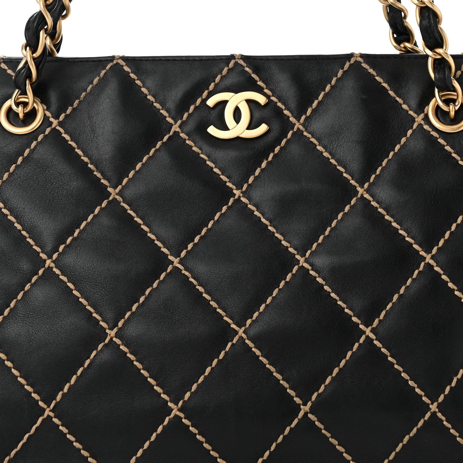 Chanel Calfskin Wild Stitch Shoulder Bag Black 8 of 11
