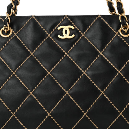 Chanel Calfskin Wild Stitch Shoulder Bag Black 8 of 11