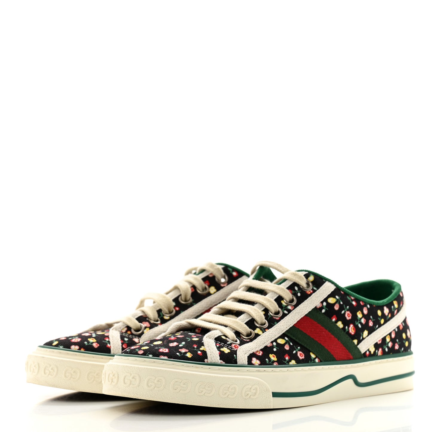 X LIBERTY OF LONDON Canvas Web Holly Print Womens 1977 Tennis Sneakers 37.5 Black Peach Mystic White