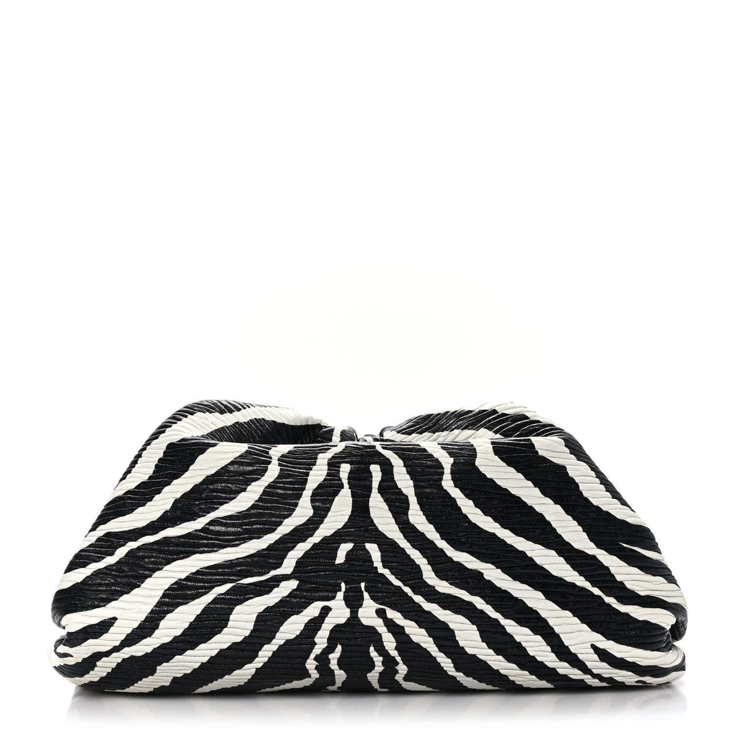 Bottega Veneta Nappa Zebra Print The Pouch Oversized Clutch White Black 1 of 9