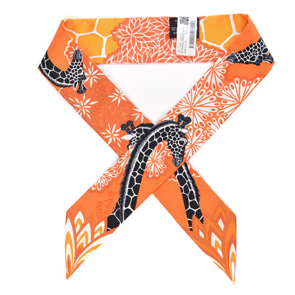 Hermes Silk The Three Graces Twilly Orange Mangue Anthracite 1 of 4