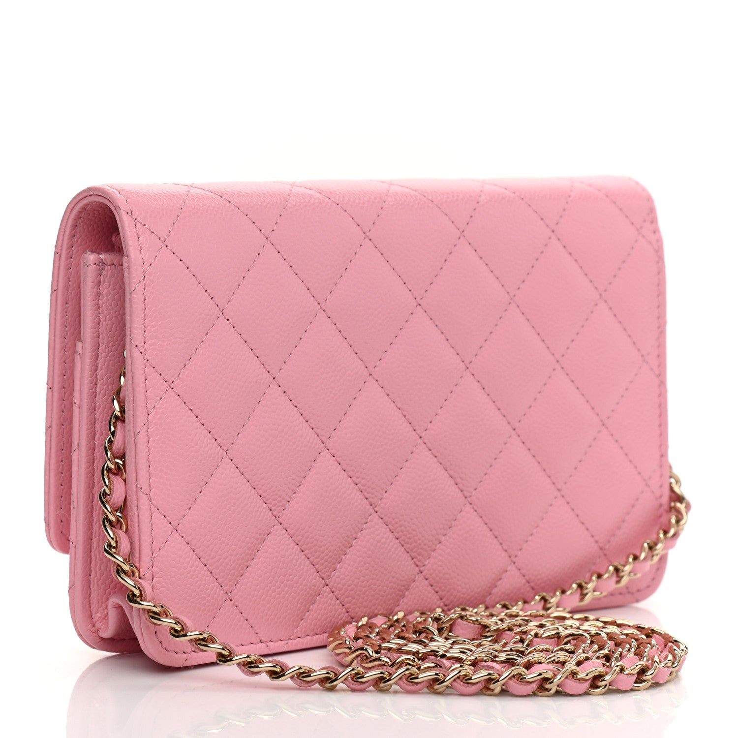 Chanel Caviar Quilted Chain CC Wallet On Chain WOC Pink 3 of 10