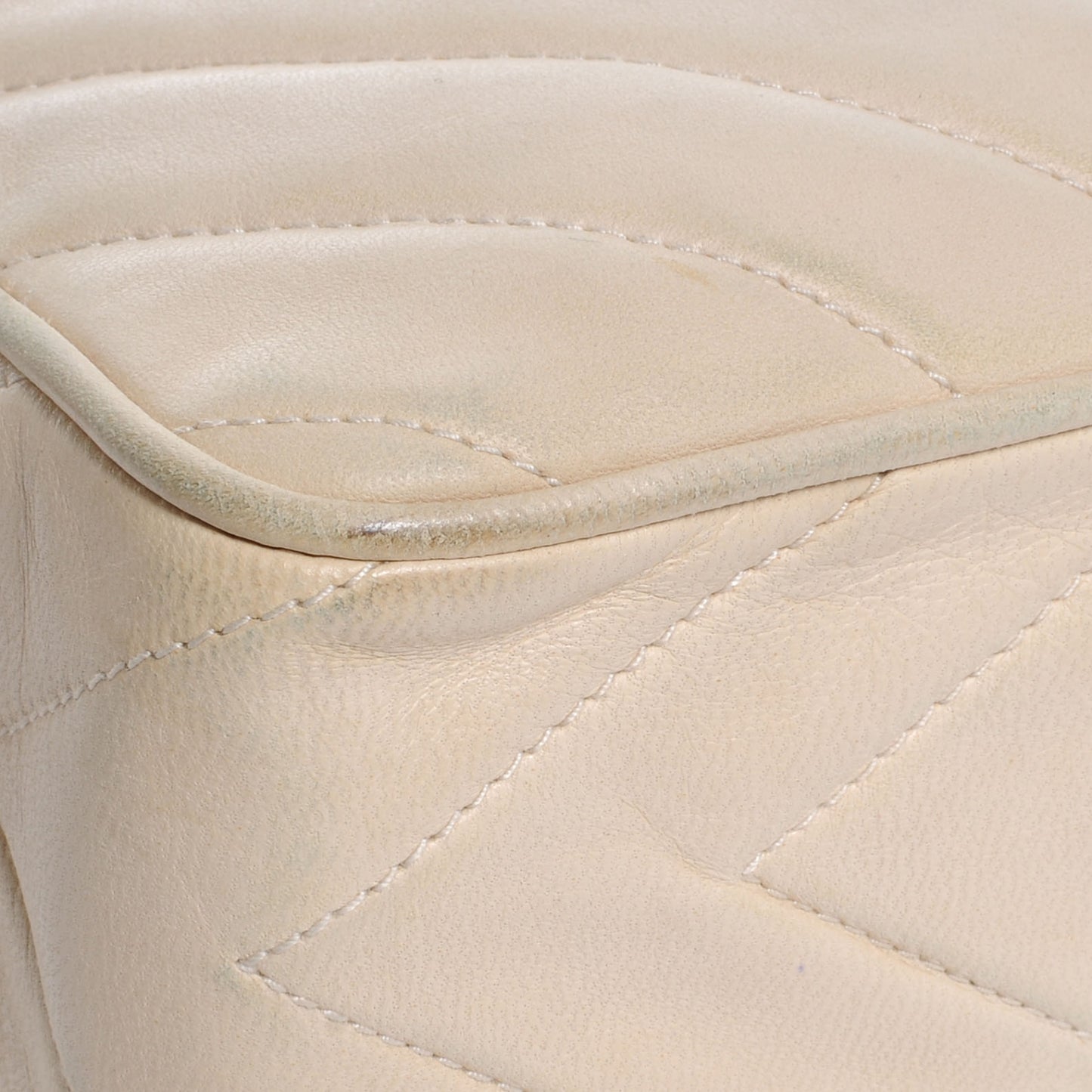 Lambskin Chevron Tassel Camera Case Beige