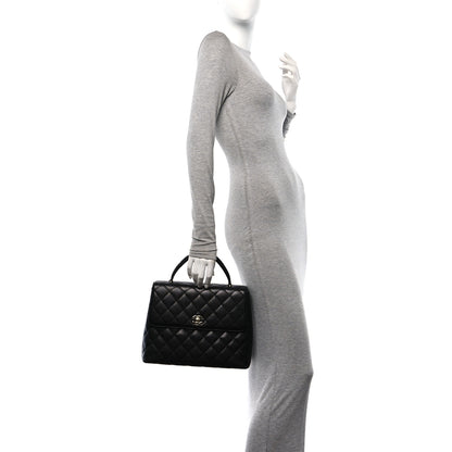 Chanel Caviar Quilted Jumbo Kelly Flap Black 2 of 9