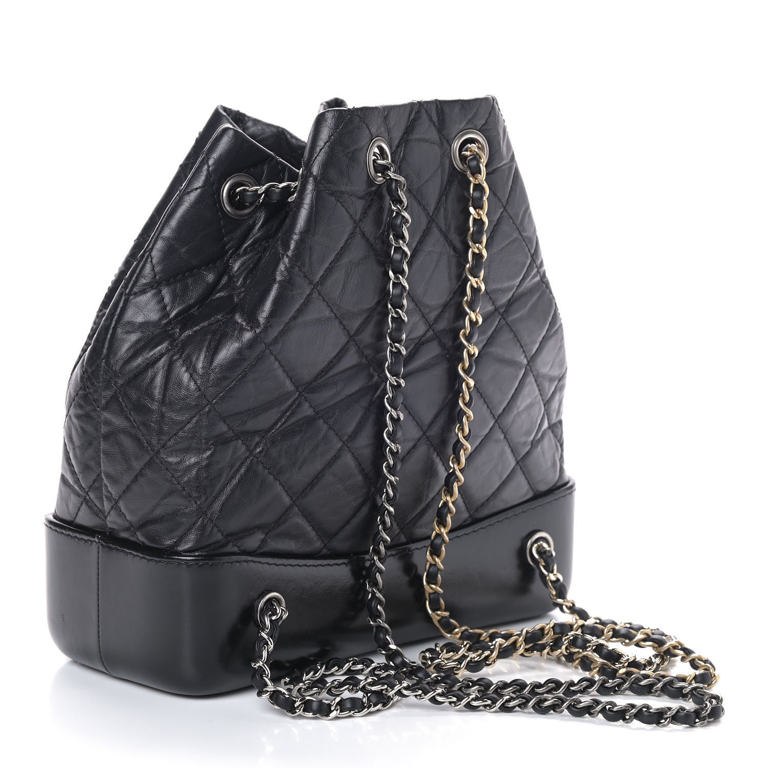 Chanel Aged Calfskin Quilted Small Gabrielle Backpack Black 2 of 8
