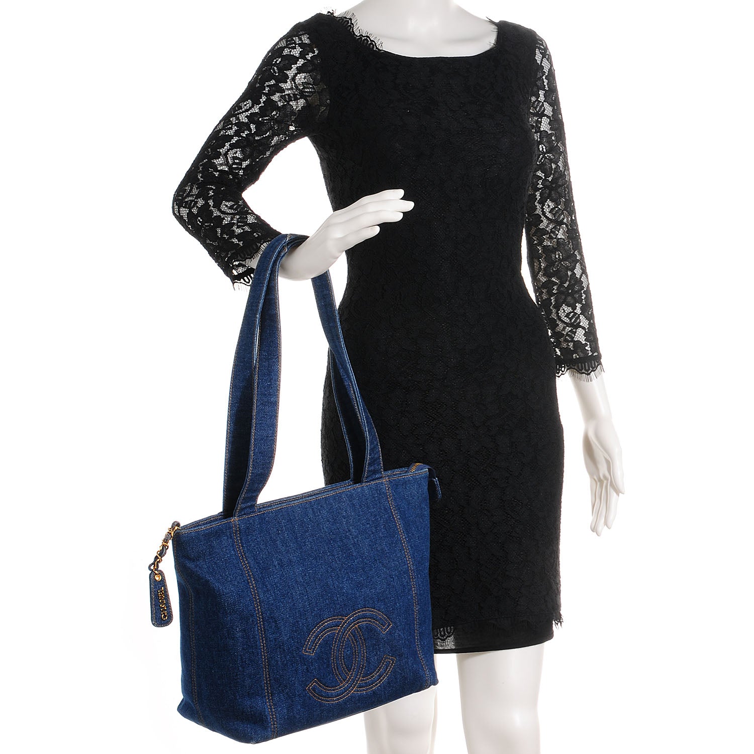 Chanel Denim CC Zip Tote Blue 2 of 12