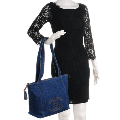 Chanel Denim CC Zip Tote Blue 2 of 12