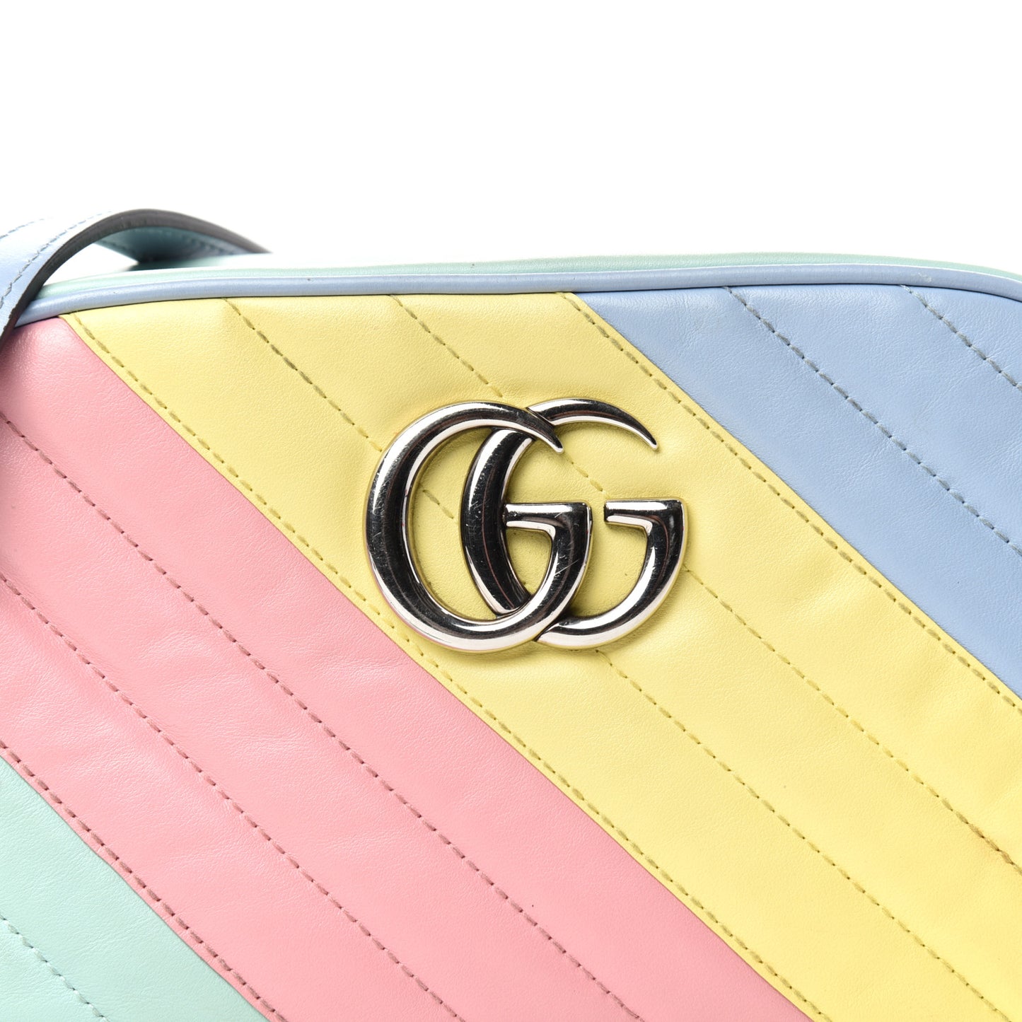 Calfskin Matelasse Diagonal Small GG Marmont Chain Shoulder Bag Multicolor Pastel