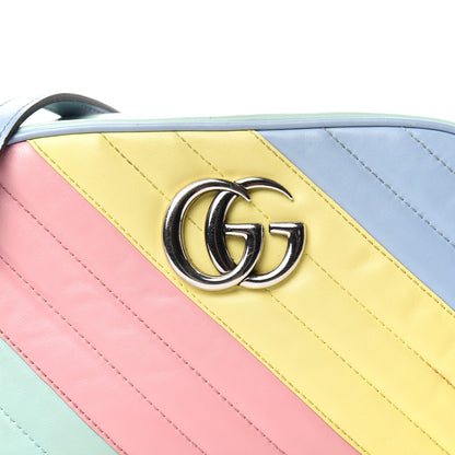 Gucci Calfskin Matelasse Diagonal Small GG Marmont Chain Shoulder Bag Multicolor Pastel 10 of 10