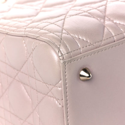 Christian Dior Pearly Lambskin Cannage Medium Lady Dior Lotus 9 of 15