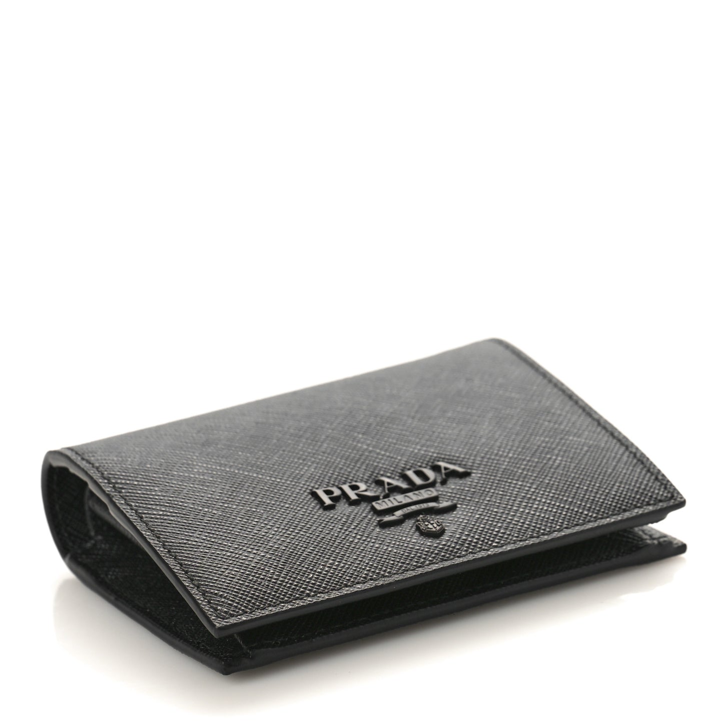 Saffiano Shine Monochrome Bi-Fold Wallet Black