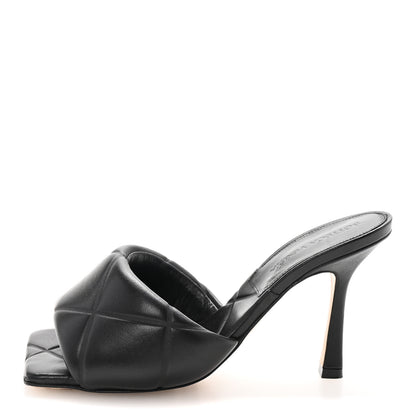 Bottega Veneta Nappa Quilted Rubber Lido Mule Sandals 35.5 Black 1 of 8