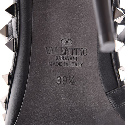 Valentino Garavani Calfskin Nappa Rockstud Ankle Strap 100mm Pumps 39.5 Black 7 of 12