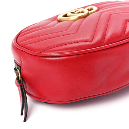 Gucci Calfskin Matelasse GG Marmont Belt Bag 105 42 Hibiscus Red 12 of 13
