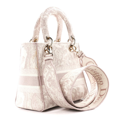 Christian Dior Canvas Toile De Jouy Reverse Embroidered Medium Lady D-Lite Rose 3 of 10