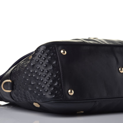 Versace Calfskin Embossed Medusa Flap Hobo Black 8 of 8
