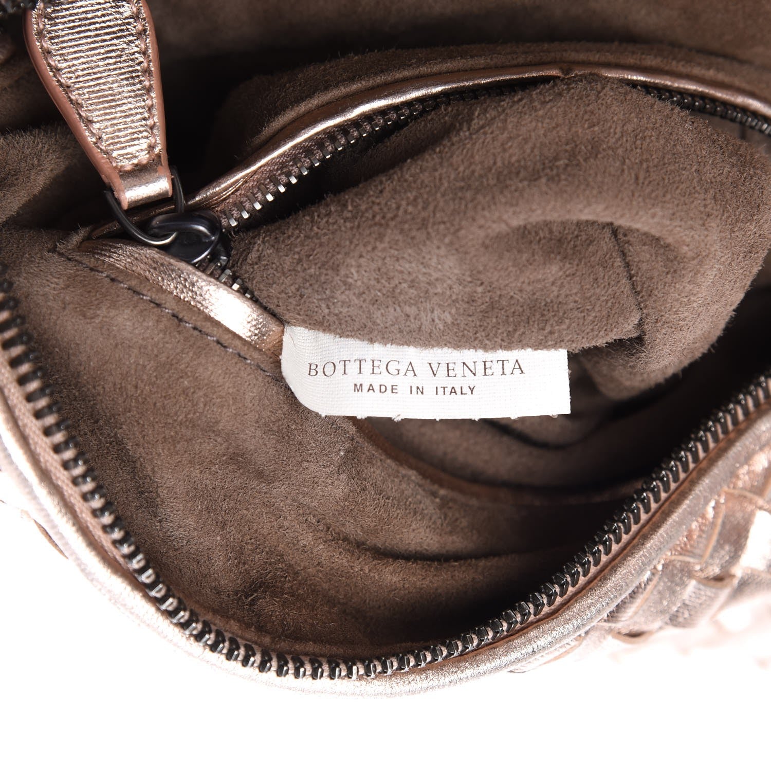 Bottega Veneta Metallic Grosgrain Intrecciato Pillow Crossbody Messenger Rose Gold 7 of 9