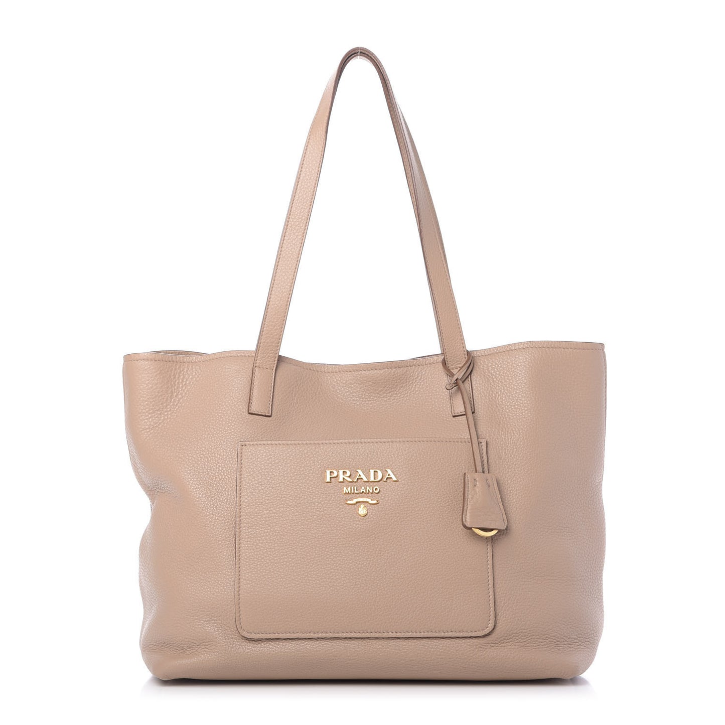 Vitello Daino Pocket Shopping Tote Cammeo