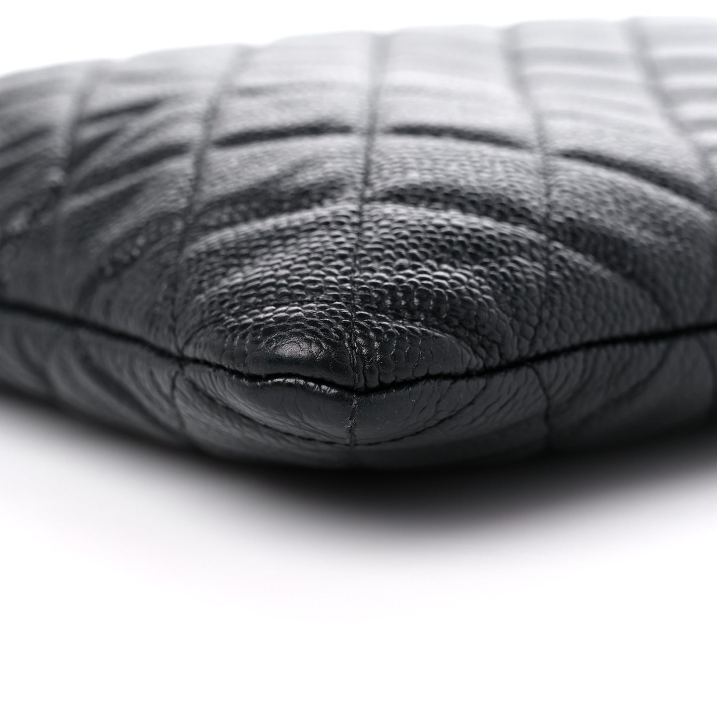 Caviar Quilted Large Cosmetic Case Black