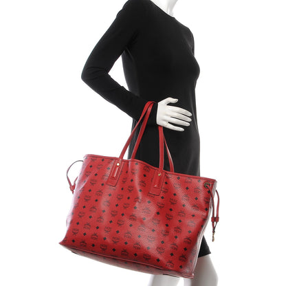 MCM Visetos Large Liz Reversible Shopper Tote Ruby Red 2 of 12